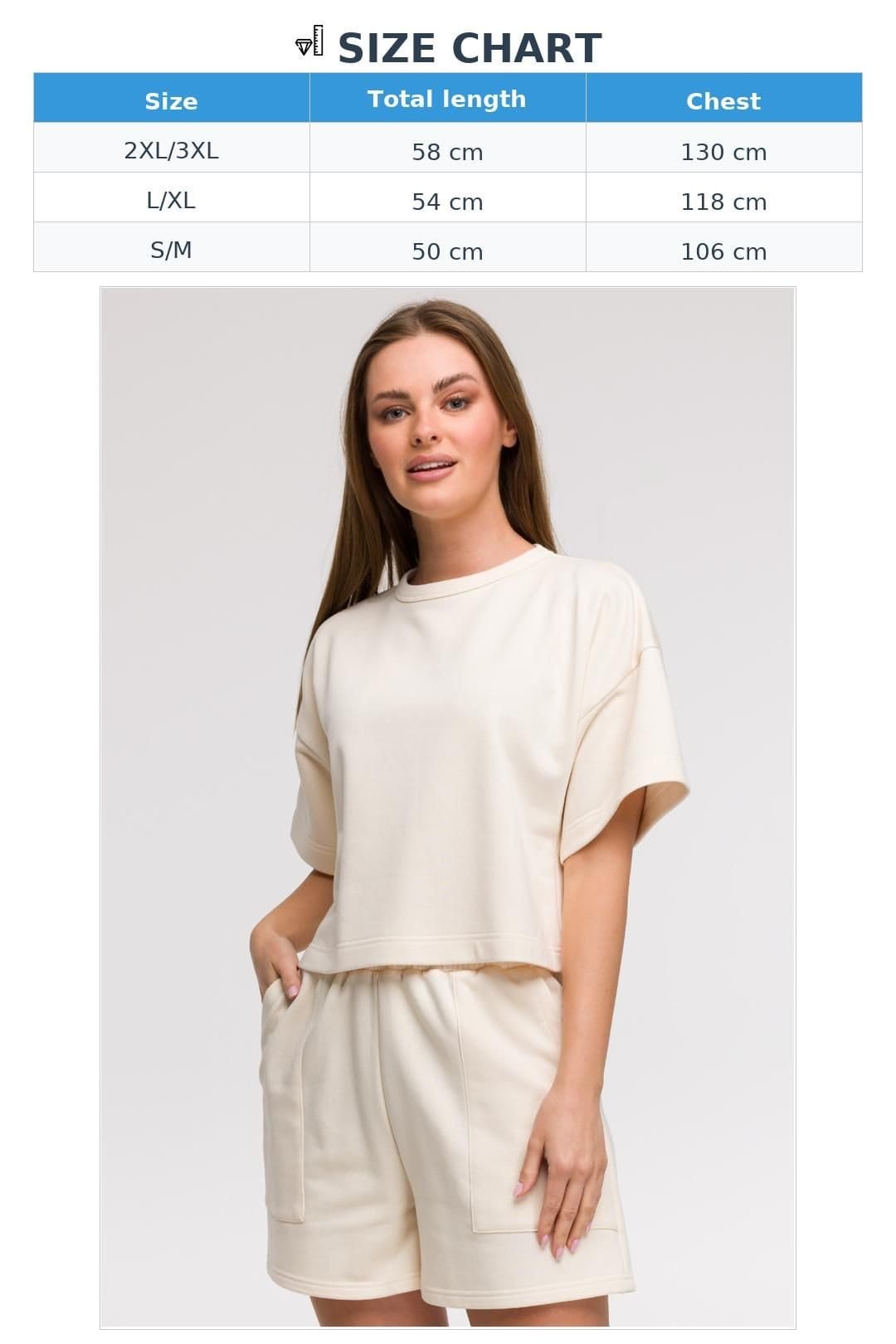Love Lace Love Lace Women's Loose Cropped Blouse Short Wide Sleeves in Beige - 4