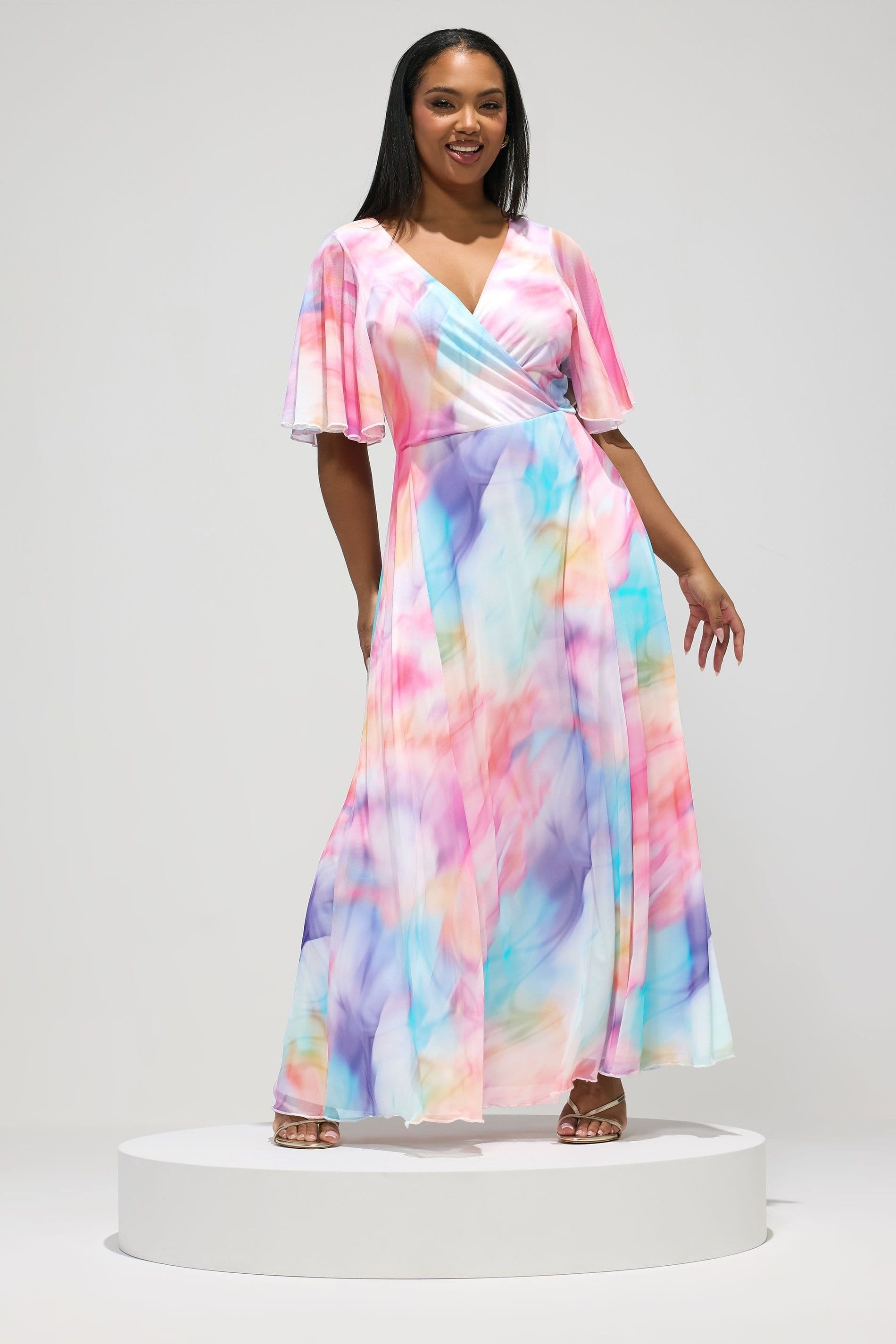 Yours Yours Women's Blurred Abstract Wrap Dress - 4