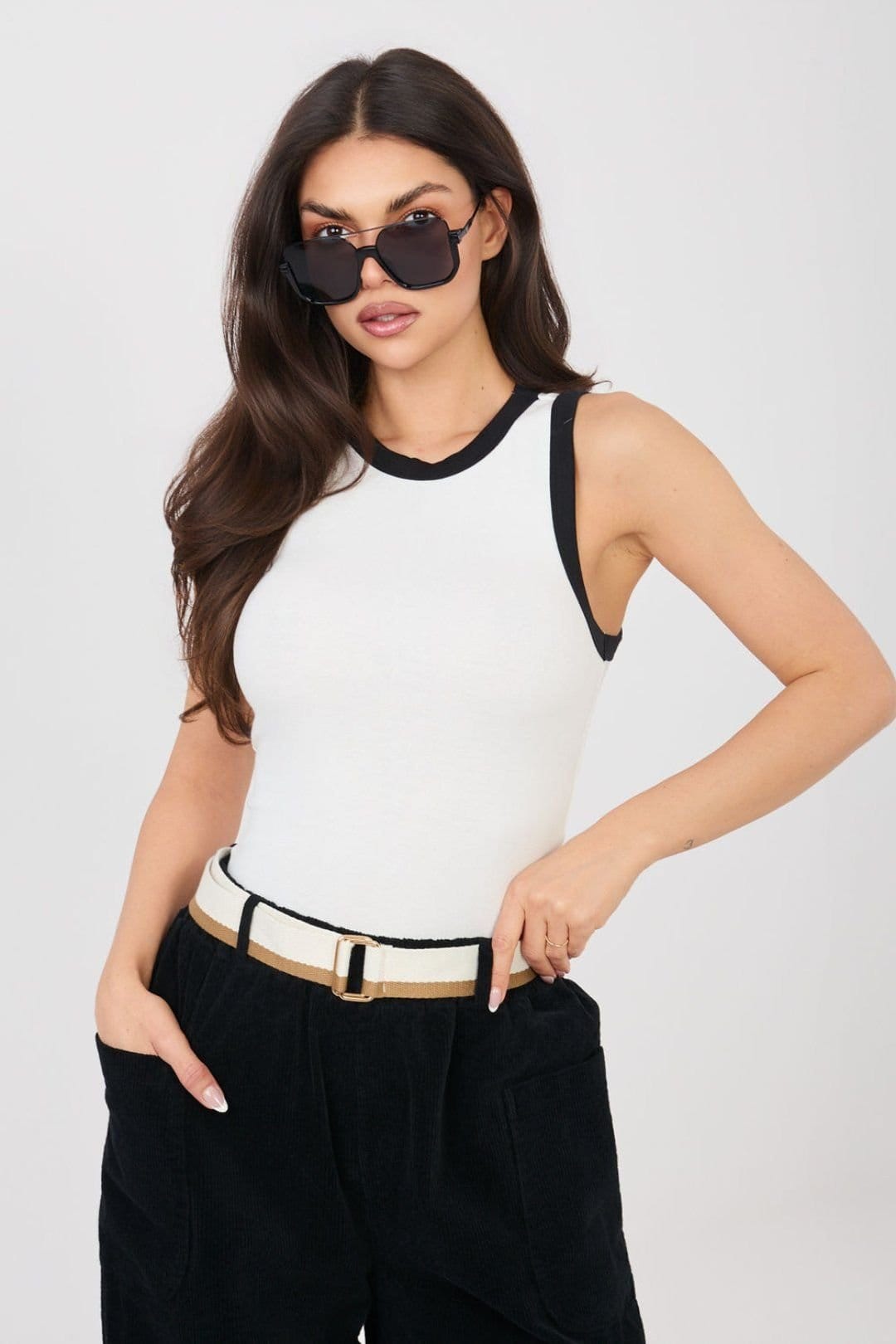 Love Lace White Sleeveless Cotton Elastane Top