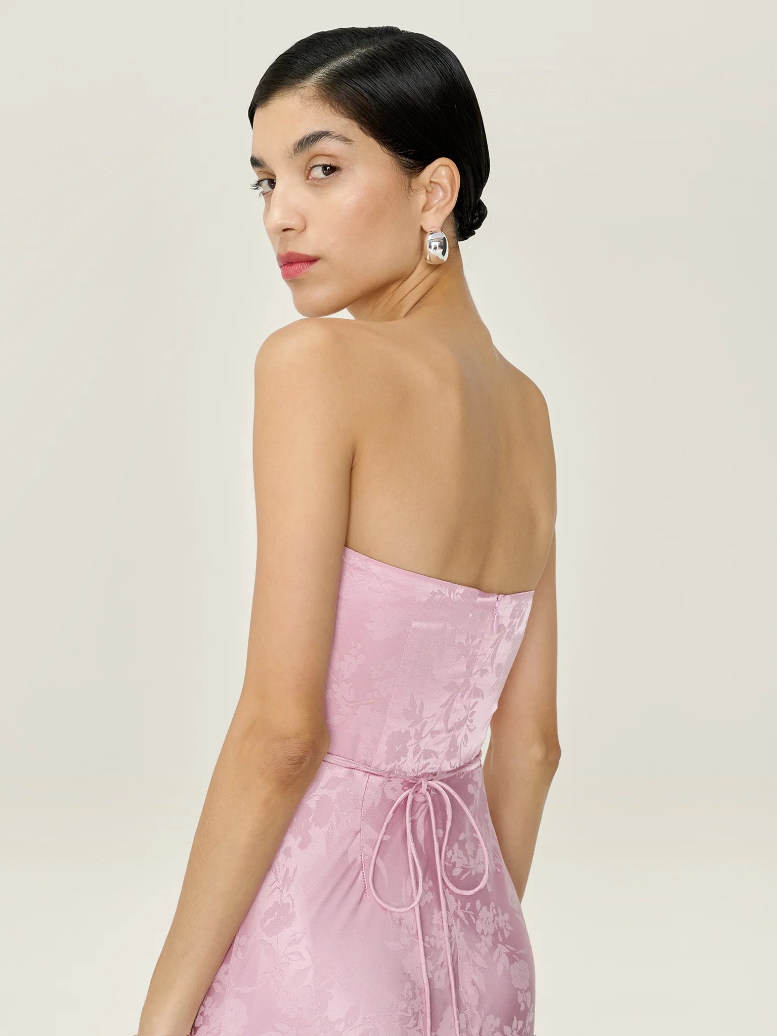 OMNES Amdra Jacquard Dress in Bleached Mauve - 3