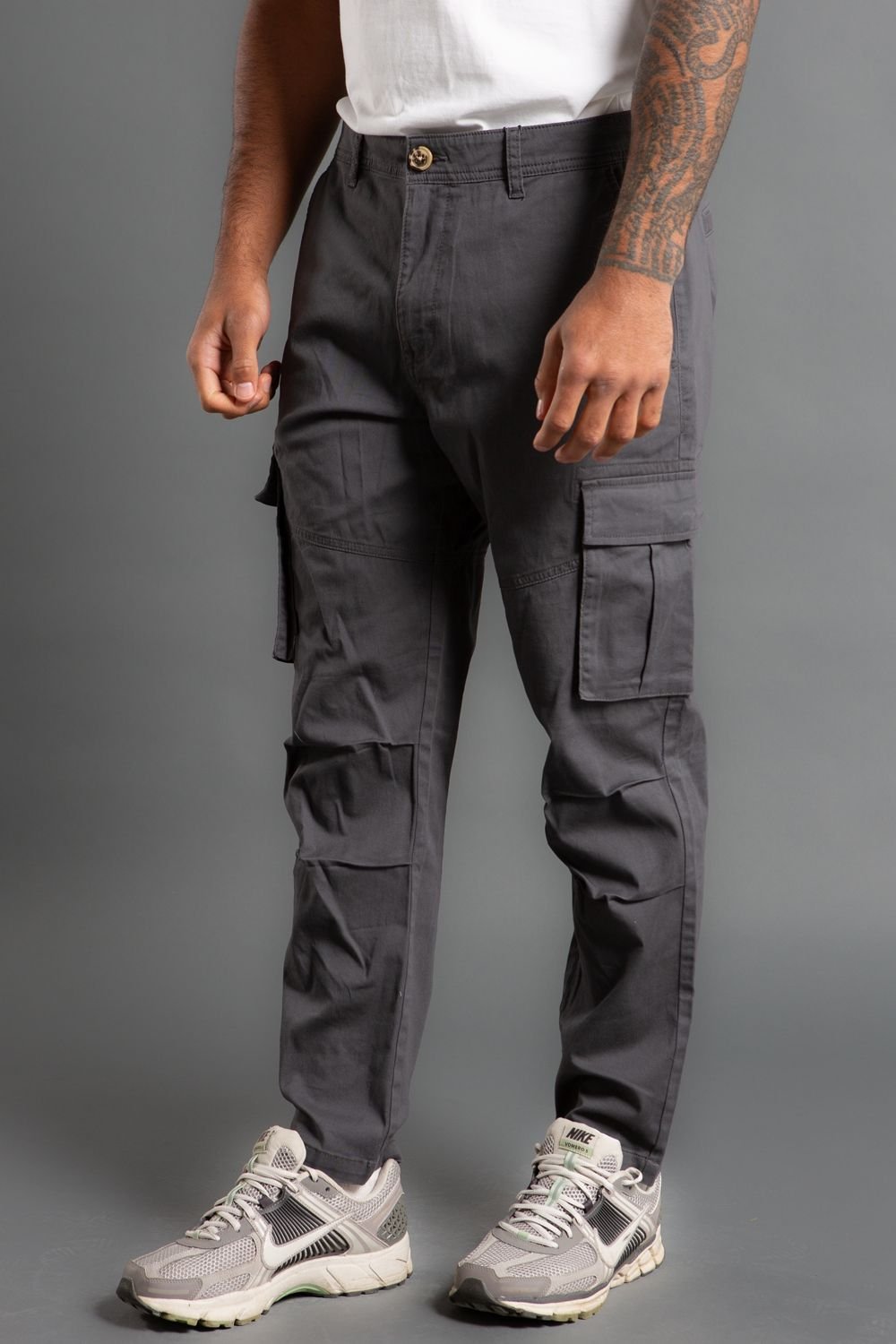 Tokyo Laundry Tokyo Laundry Men's Cotton Twill Cargo Trouser in Dark Grey - 3