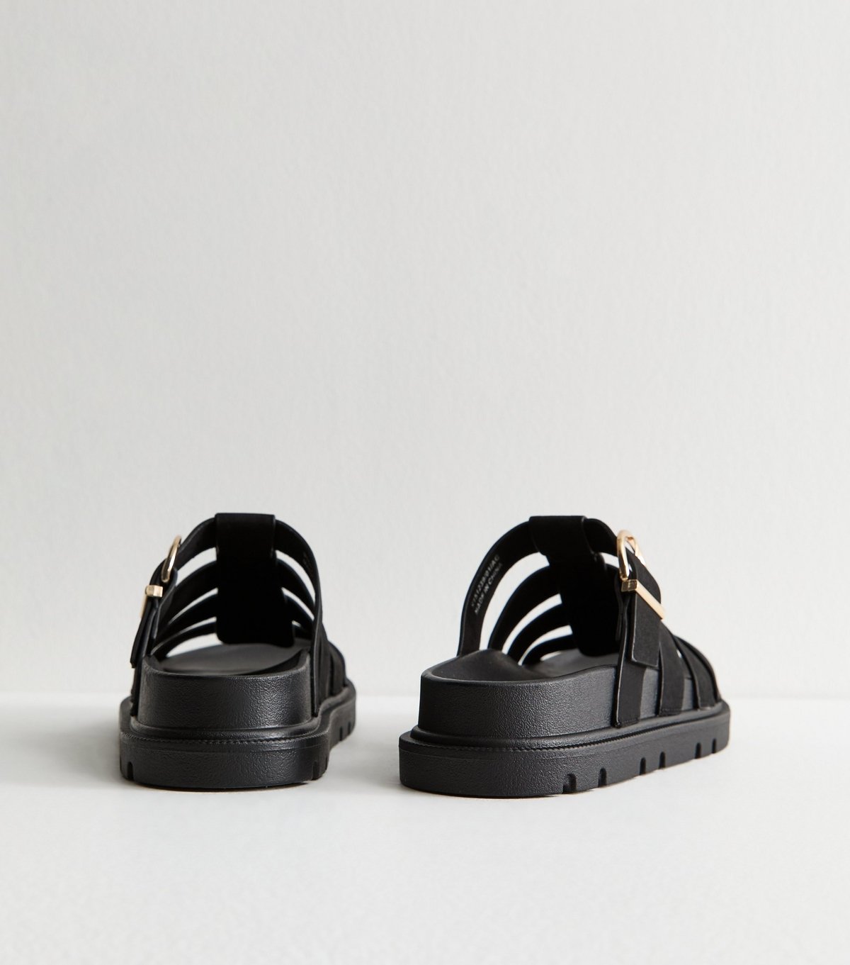 New Look Women's Black Faux Suede Gladiator Mule Sandals Vegan New Look - 4