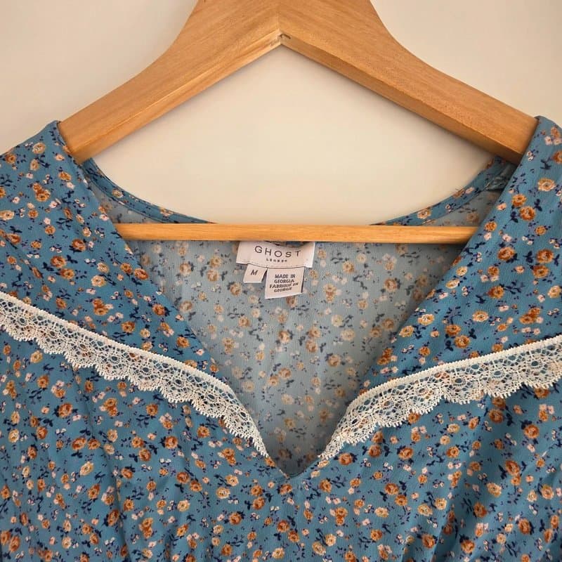 Ghost Ghost london ditsy floral midi dress M | vintage style lace collar cottagecore elegant