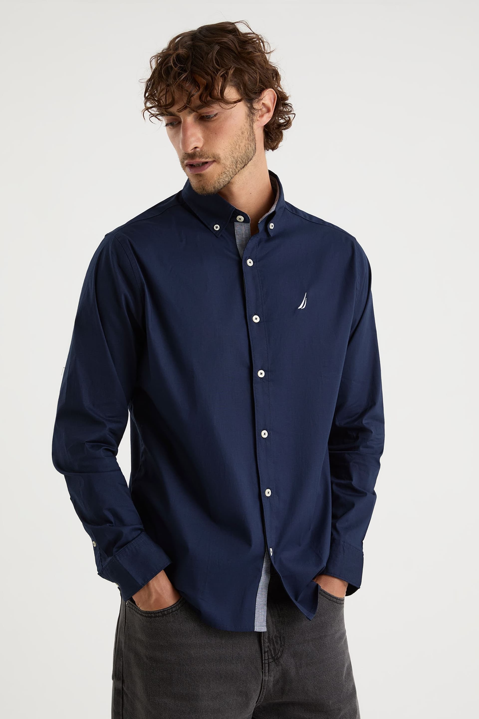 Nautica Nautica Men's Mast LS Shirt in Dark Navy