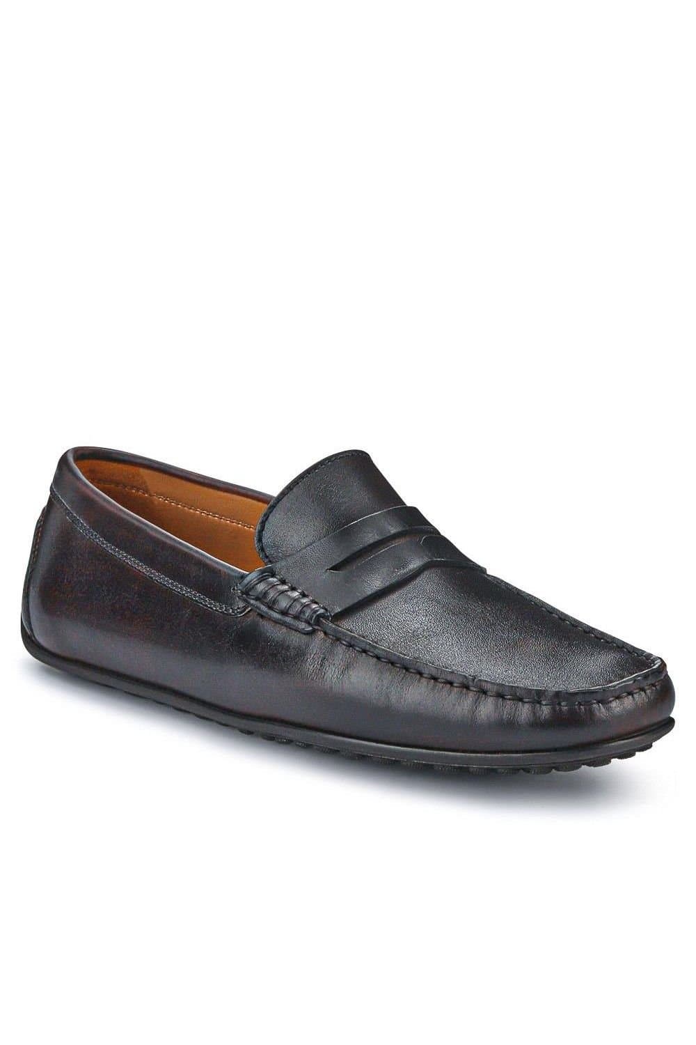 Jones Bootmaker Jones Bootmaker Men's Dark Brown Leather Moccasins