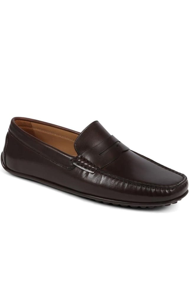 Jones Bootmaker Jones Bootmaker Men's Paterson Leather Moccasins in Dark Brown - 2