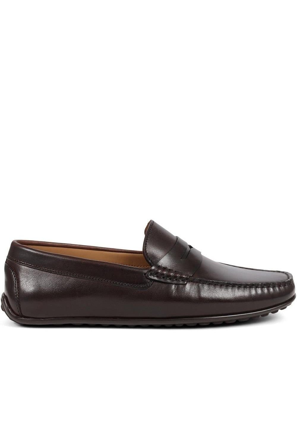 Jones Bootmaker Jones Bootmaker Men's Paterson Leather Moccasins in Dark Brown - 4