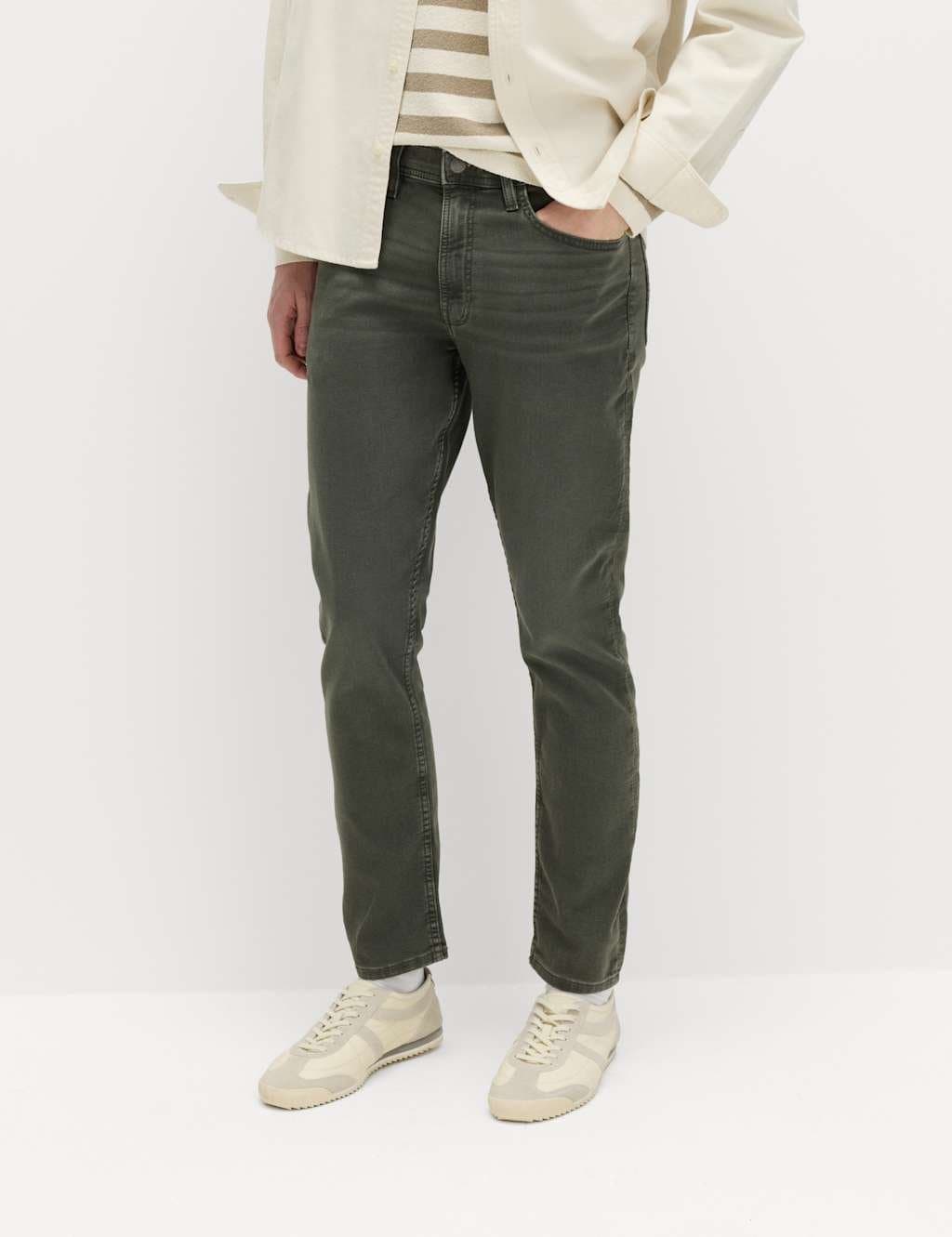 Marks & Spencer M&S Slim Fit Comfort Stretch Jeans Smokey Green