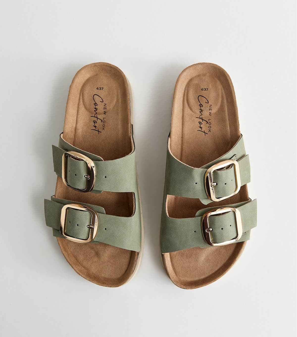 New Look New Look Mint Green Faux Suede Double Strap Mules