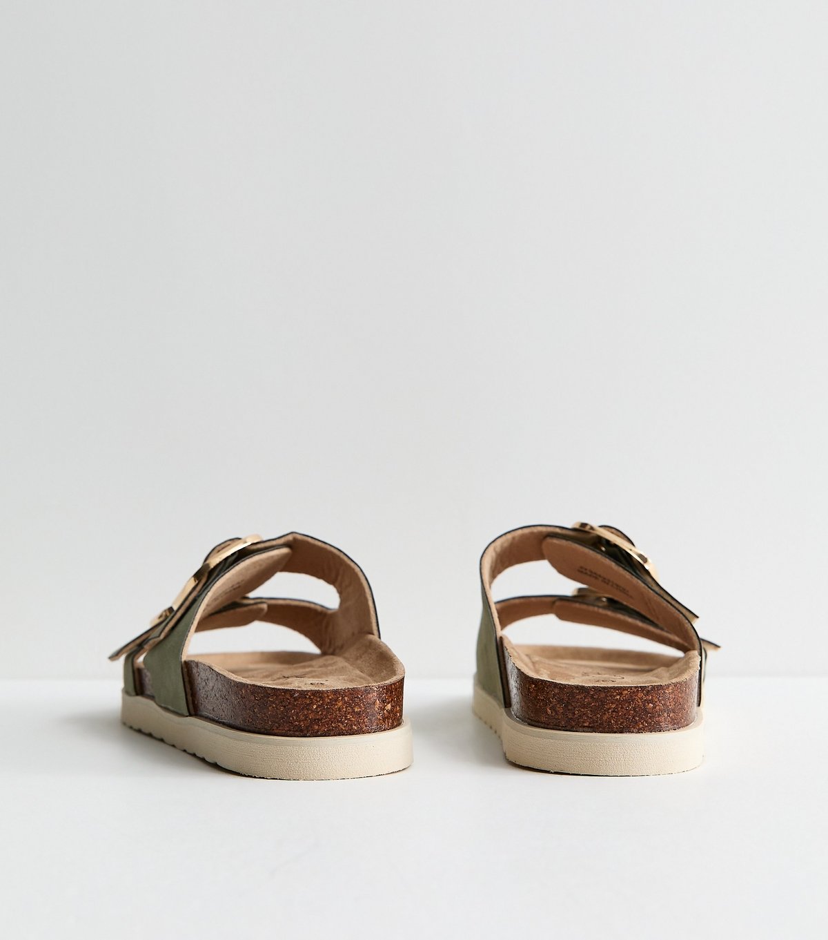 New Look Women's Mink Green Cork Sole Double Strap Mule Sandals Vegan New Look - 4