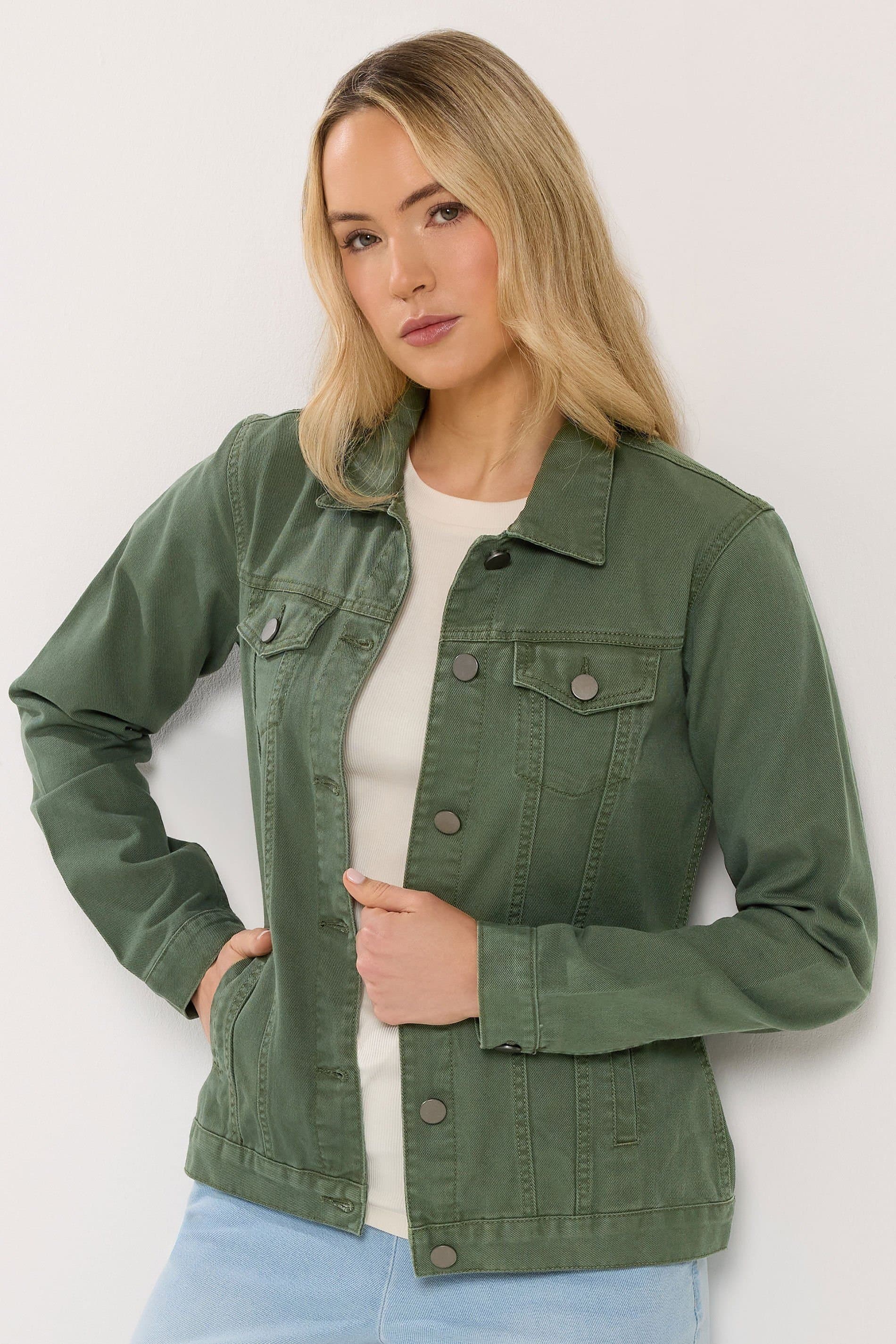 Long Tall Sally Long Tall Sally Dark Green Denim Jacket