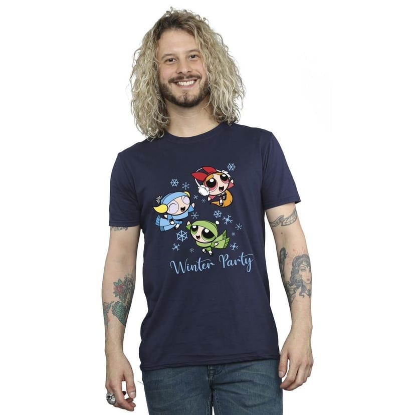 Powerpuff Girls Powerpuff Girls Men's Winter Party T-Shirt in Navy - 1