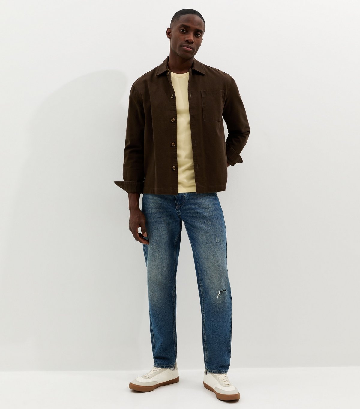 New Look Men's Light Yellow Regular Crew Neck Jersey T-Shirt New Look - 3