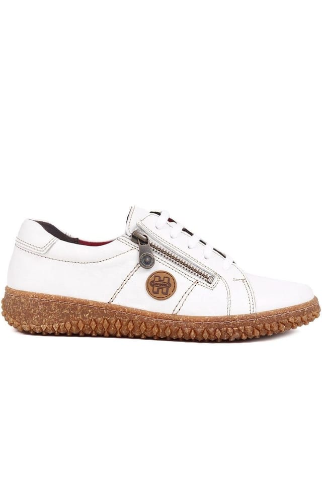 Pavers Pavers Women's Loretta Leather Trainers in White - 2