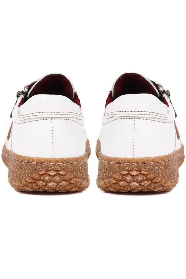 Pavers Pavers Women's Loretta Leather Trainers in White - 3
