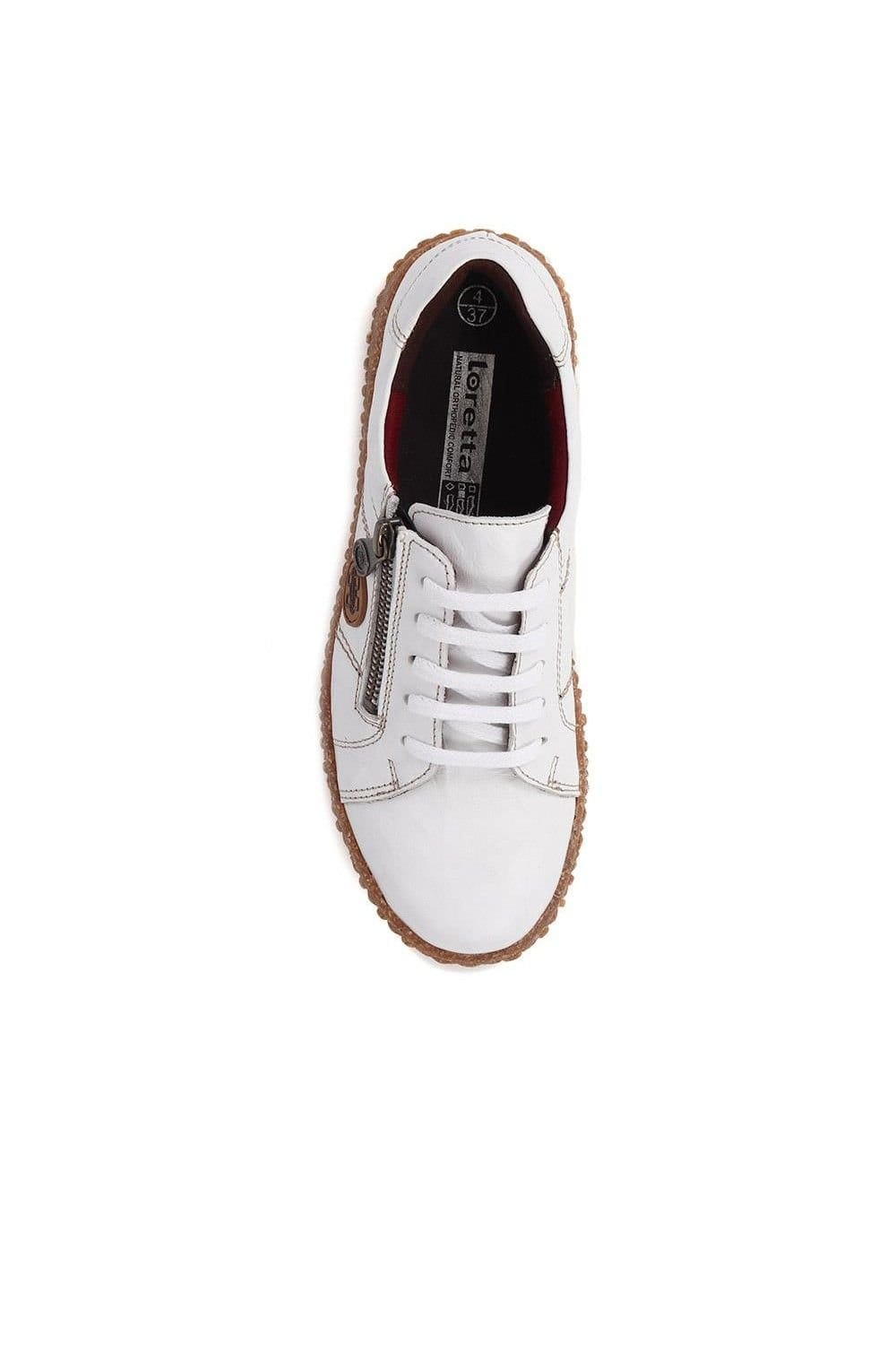 Pavers Pavers Women's Loretta Leather Trainers in White - 4