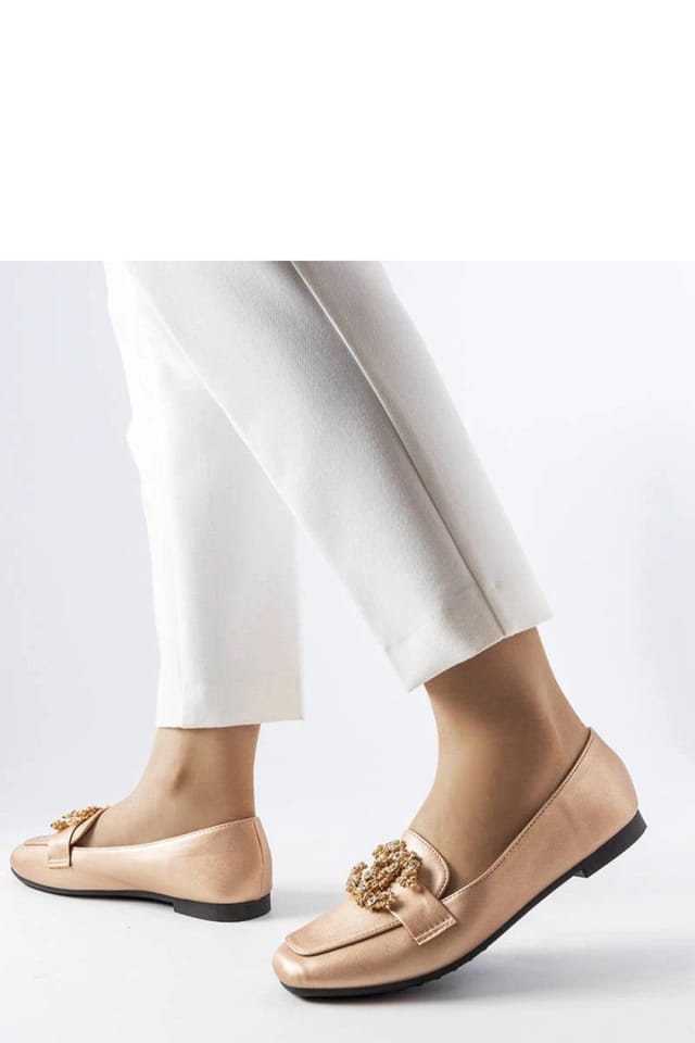 Love Lace Love Lace Women's Elegant Gold Zircon Slip On Moccasins with Synthetic in Copper - 2