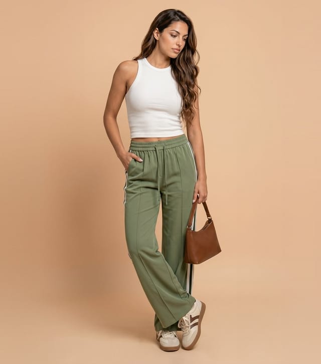 Urban Bliss Women's Green Side Stripe Straight Joggers Urban Bliss New Look - 3