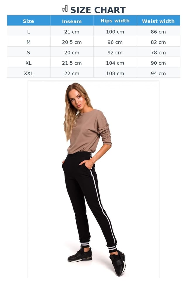 Love Lace Love Lace Women's Fashionable Jogger Trousers with Contrast Cuffs in Black - 3