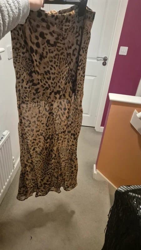 ASOS Leopard Print Mesh Skirt