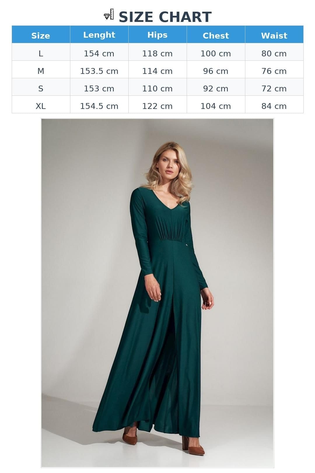 Love Lace Love Lace Women's Long Flared V Neck Pleated Waist Dress in Green - 4