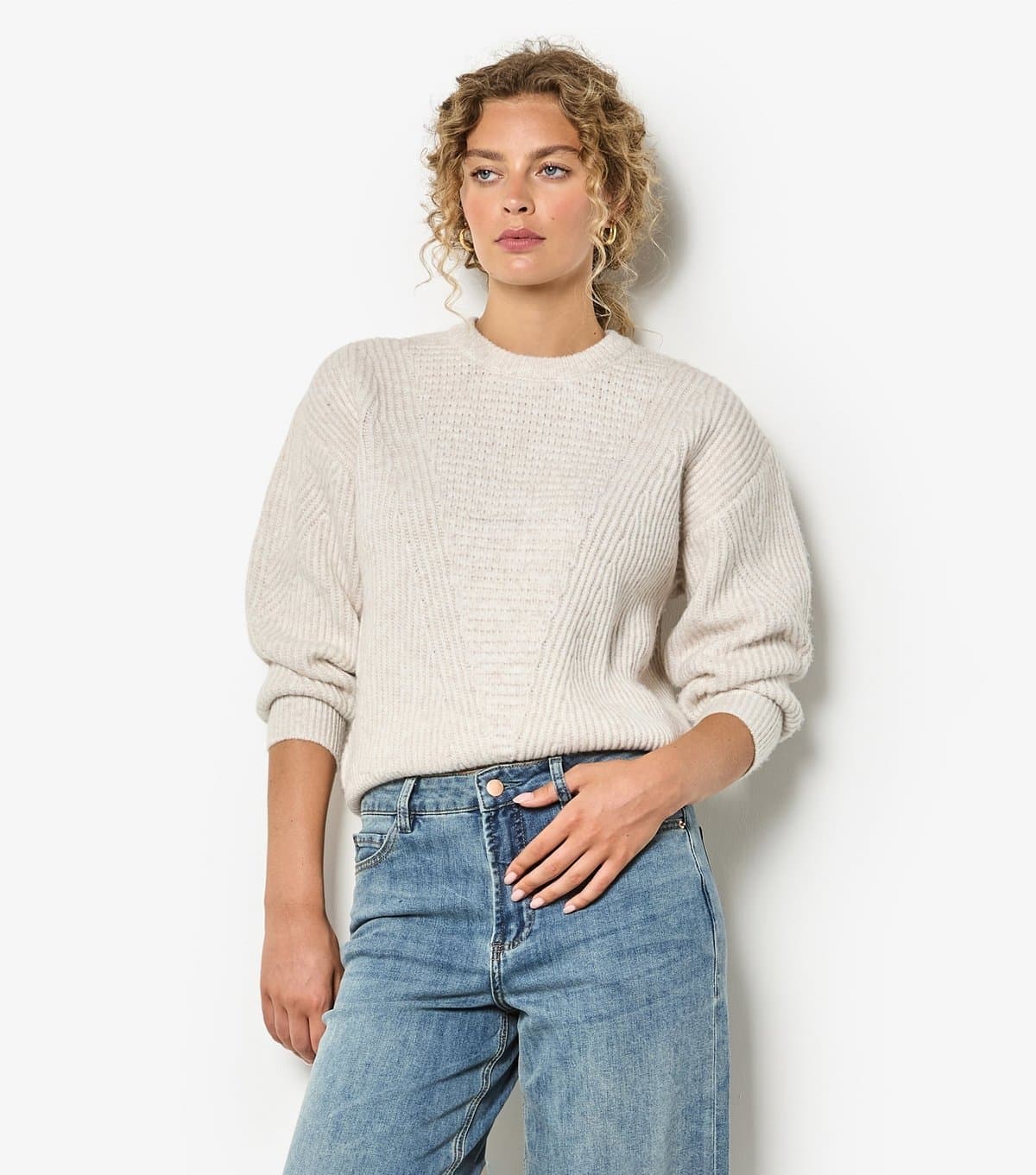 Apricot Apricot Stone Waffle & Chunky Knit Jumper