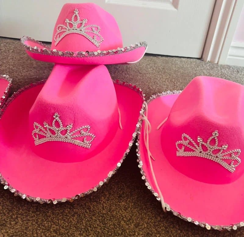 Accessories 4x pink cowboy cowgirl sequin wedding hen do party festival same day post