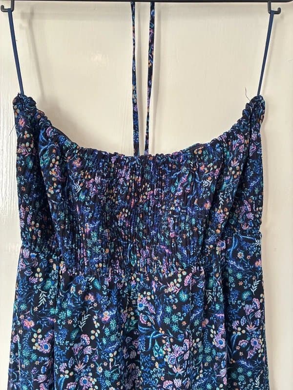 Bershka Bershka strapless  floral chiffon dress size M