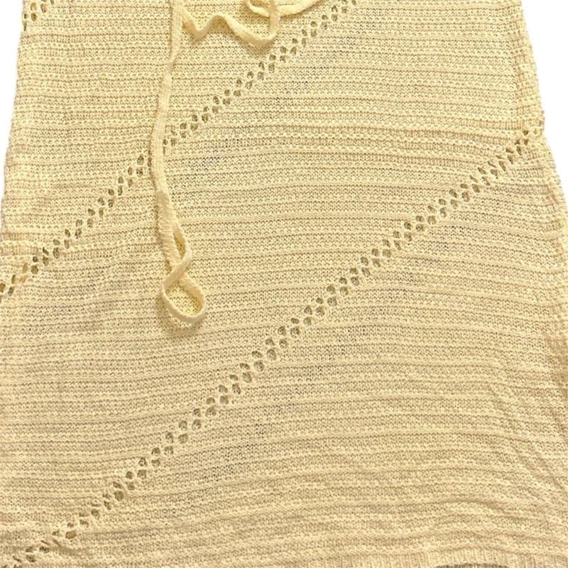 Blooming Jelly Stunning Yellow Knitted Halter Maxi Dress - Size S - Cutout Detail. Luxury Holiday Wear