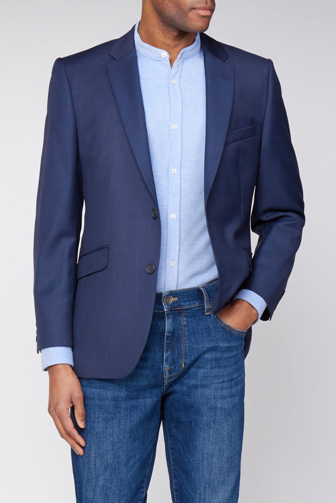 Scott Scott Blue Contemporary Fit Suit Jacket