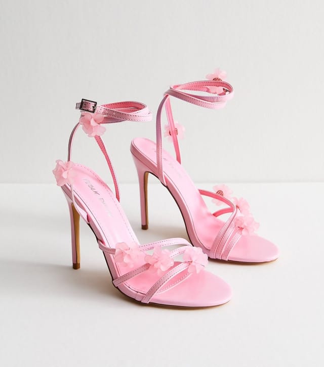 Public Desire Women's Pink Enid Floral Charm Strappy Sandals Public Desire New Look - 2