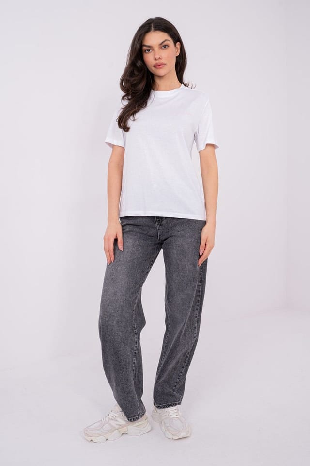 Love Lace Love Lace Women's Cotton Casual T-Shirt with Back Print in White - 2