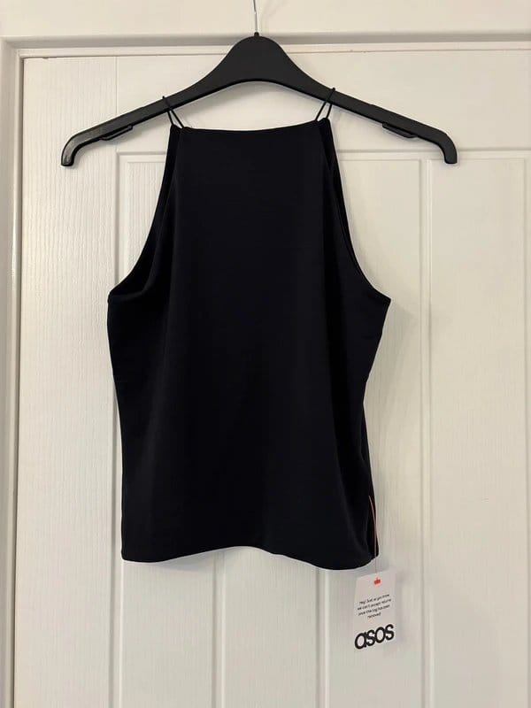 ASOS Black Slinky Cami Top - Small