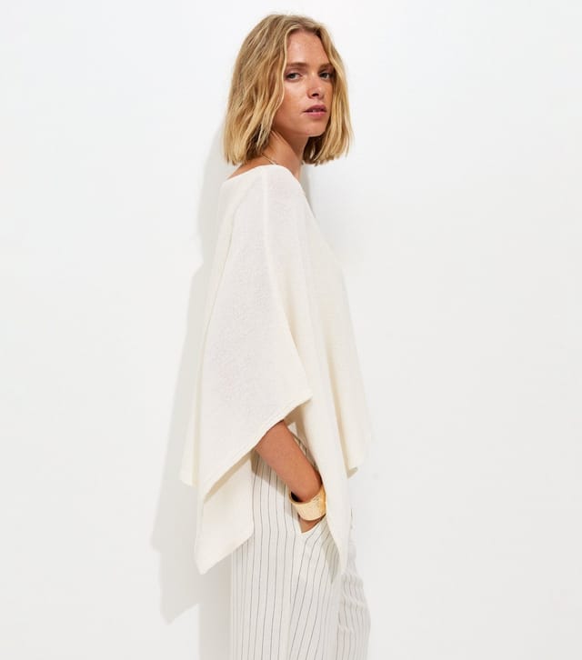 New Look Women's Off White Draped Cape & Vest Top New Look - 3