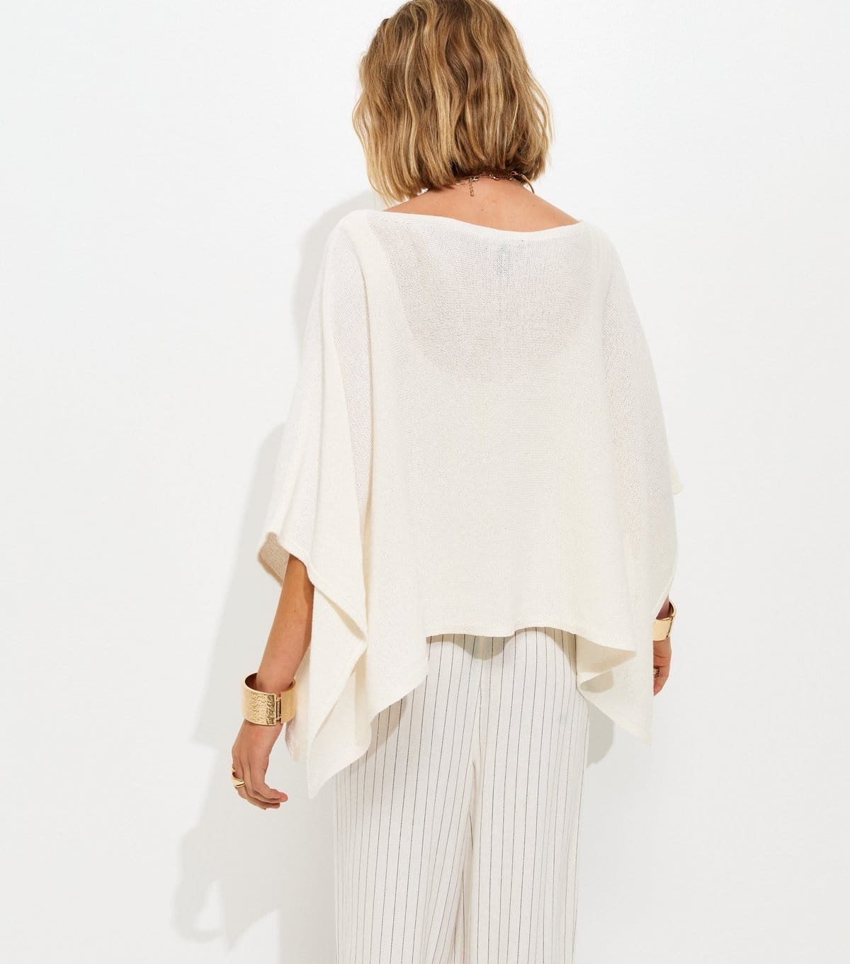 New Look Women's Off White Draped Cape & Vest Top New Look - 4