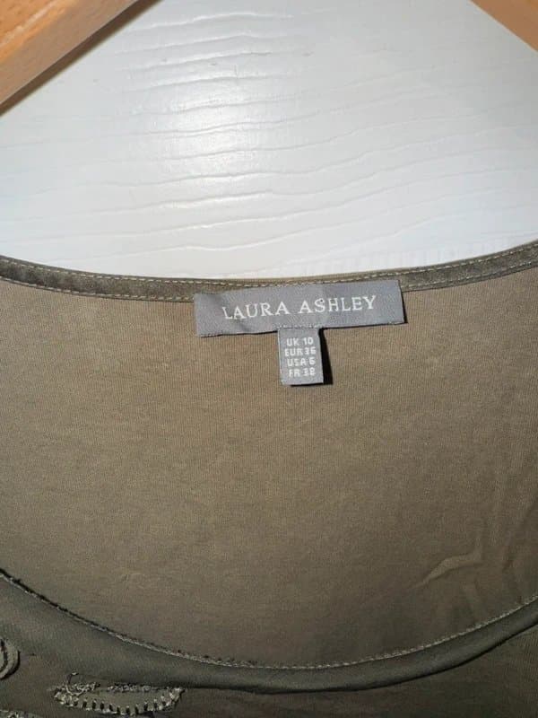 Laura Ashley Laura Ashley khaki green cotton T-shirt Uk 10. Great condition.