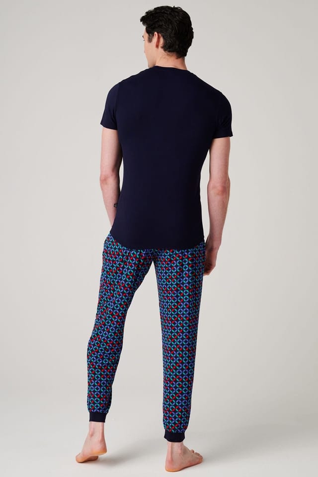 British Boxers British Boxers Men's "Minimalist Geometric" Bamboo Pyjama Set in Dark Navy - 3