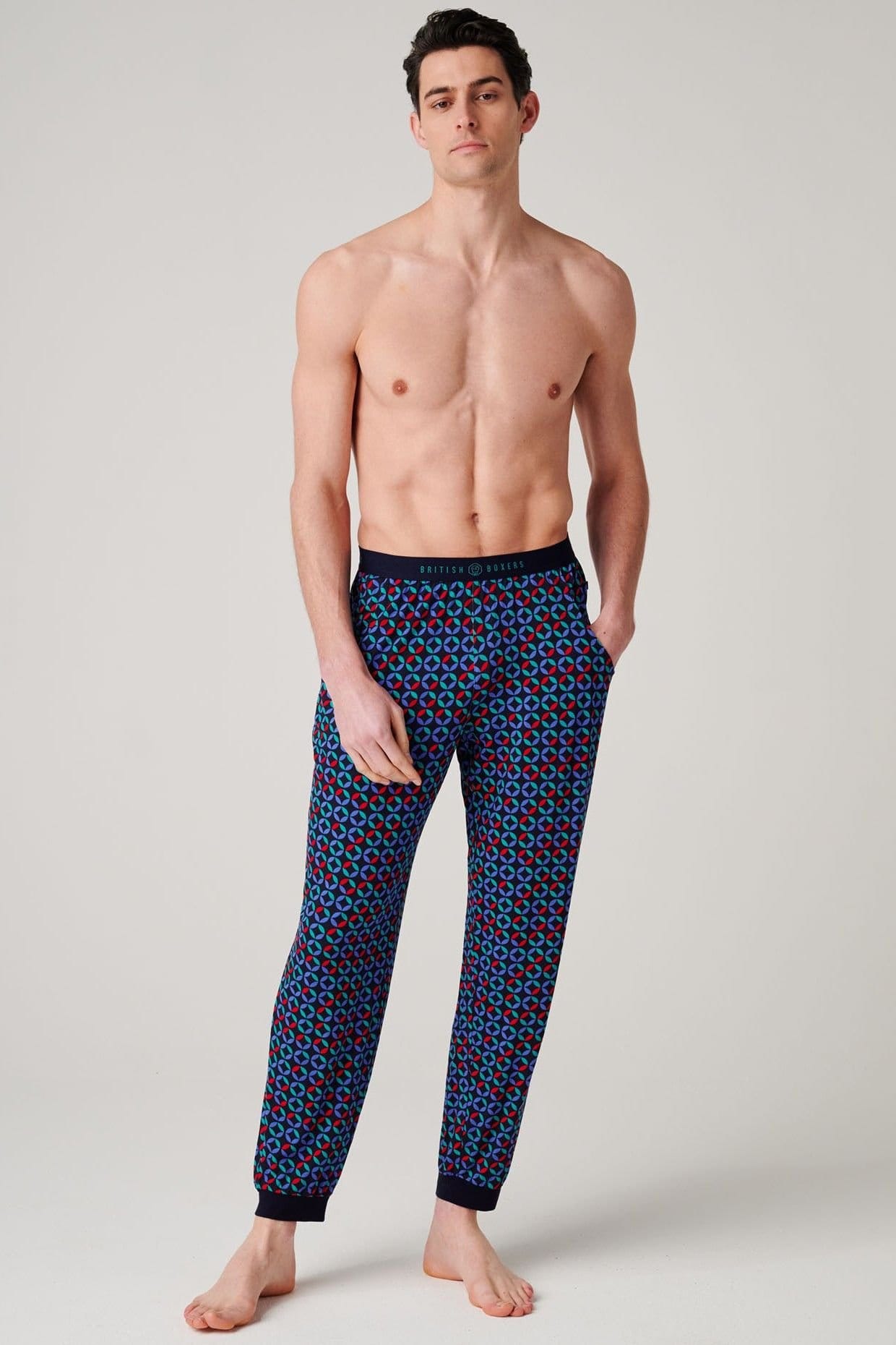 British Boxers British Boxers Men's "Minimalist Geometric" Bamboo Pyjama Set in Dark Navy - 4