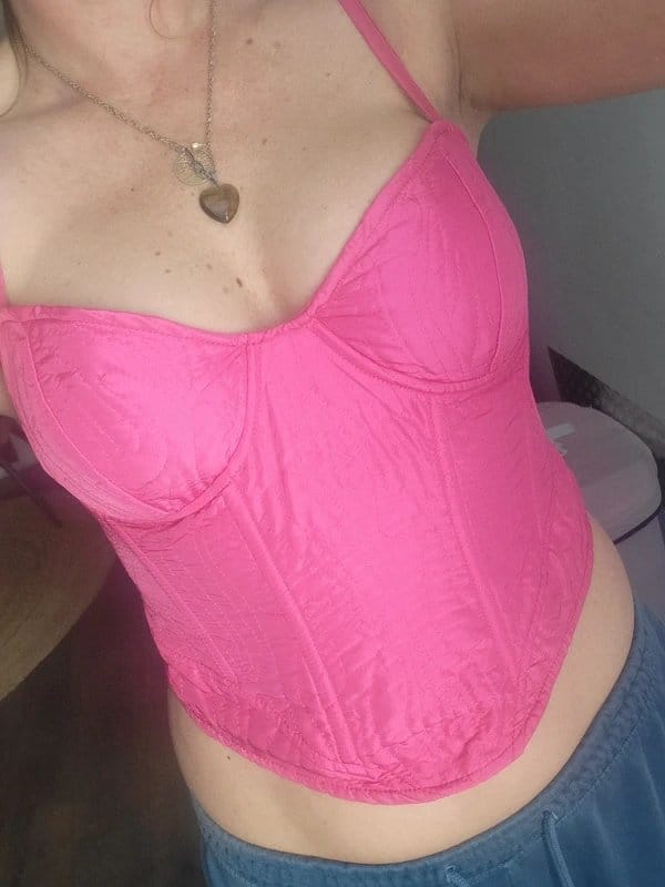 Bershka Bershka pink bustier bralet corset top festival size L - 1
