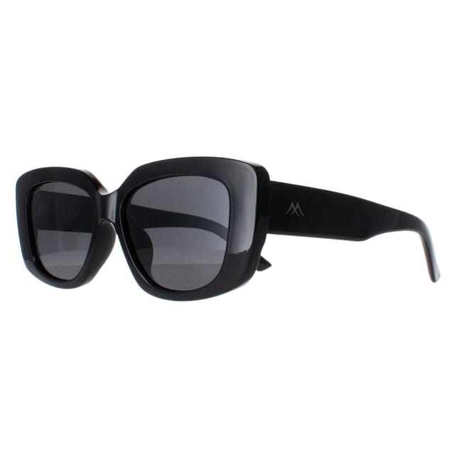 montana montana Women's Rectangle Shiny Black Smoke Polarized MP56 - 2