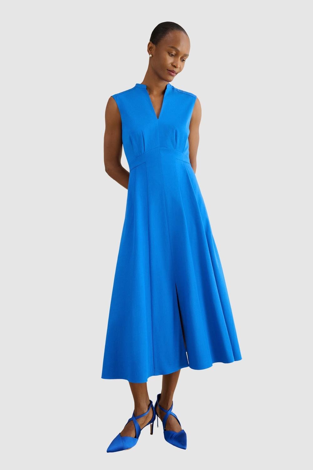 Hobbs London Hobbs London Women's Erin Midi Dress in Bright Blue - 4