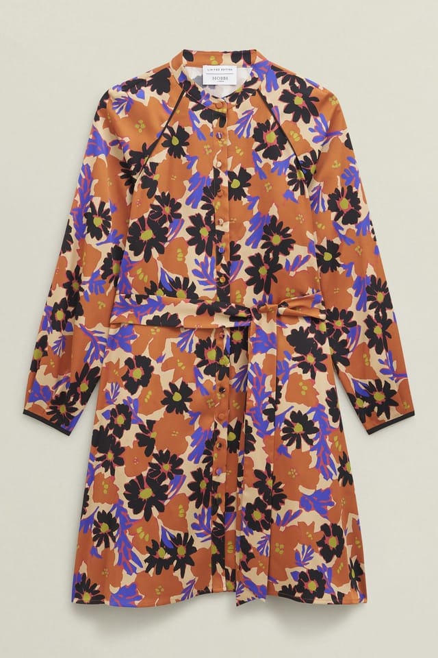 Hobbs London Hobbs London Women's Coworth Floral Belted Mini Dress in Light Brown - 2