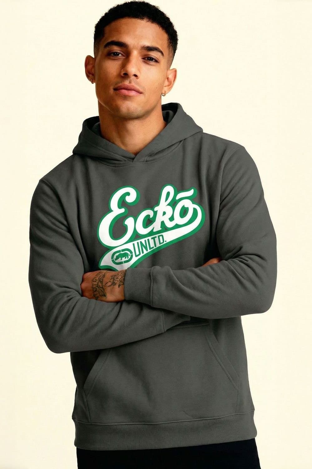 Ecko Untld. Ecko Untld. Men's Script Hoodie in Charcoal