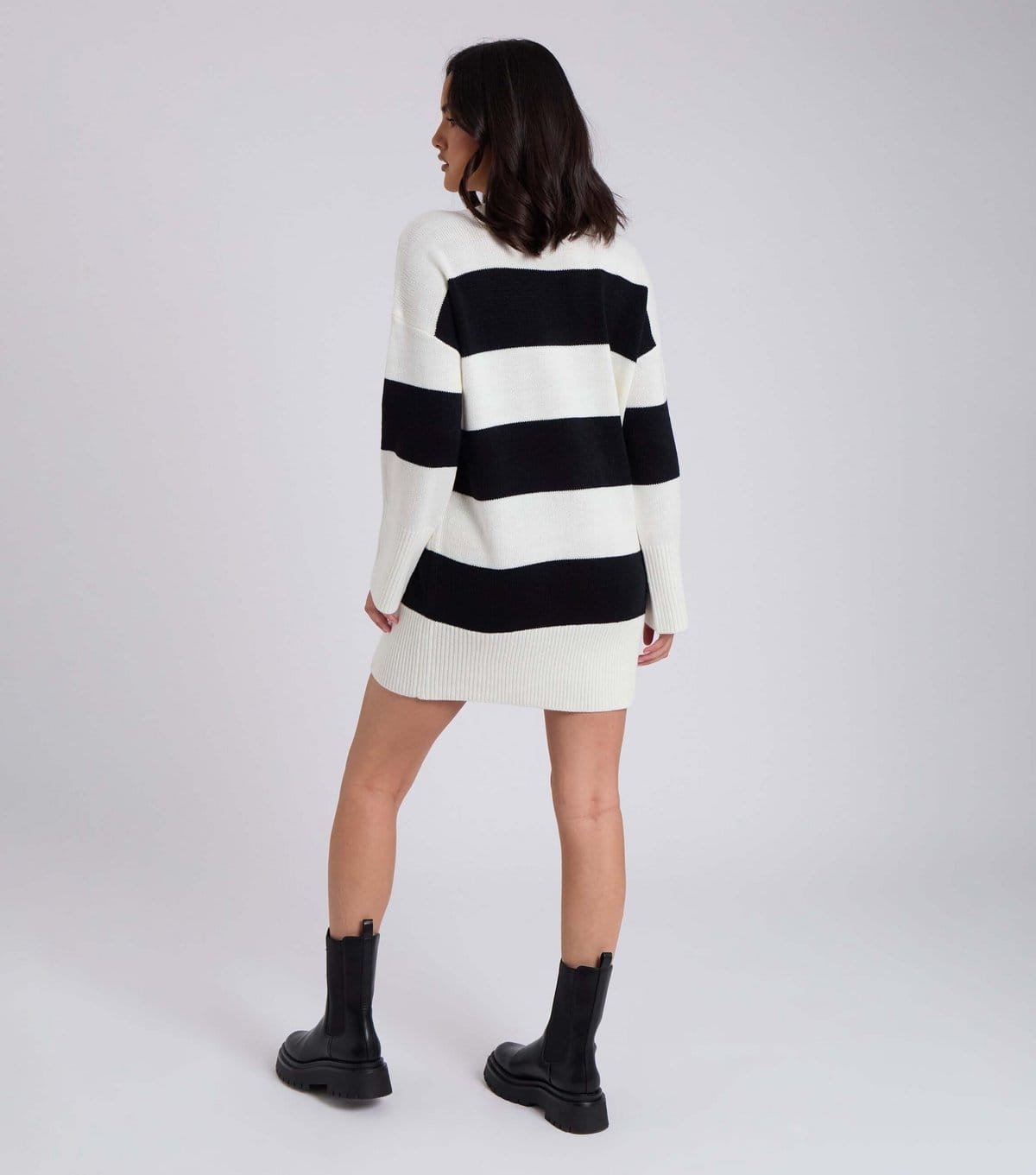 Urban Bliss Women's Cream Striped Knit Mini Dress Urban Bliss New Look - 4