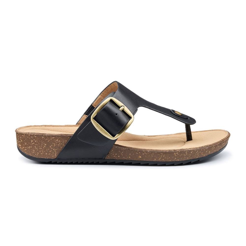 Hotter Hotter Women's 'Resort' Toe-Post Sandals in Black - 3