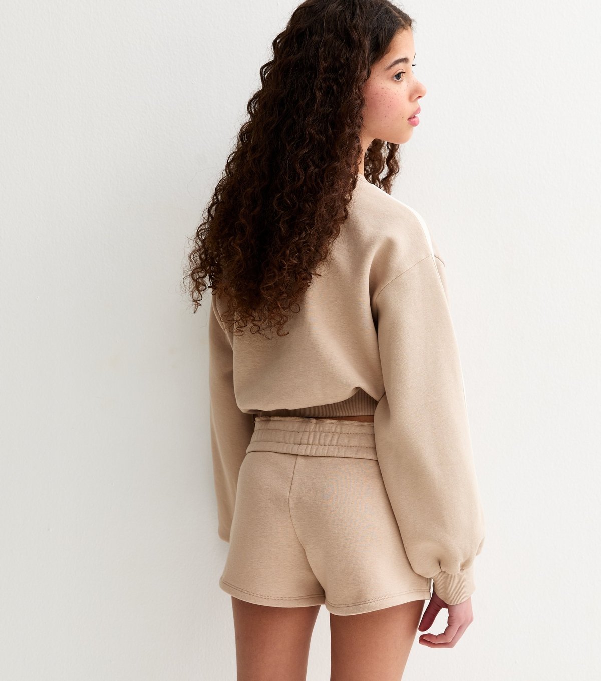 New Look Girls' Stone Off The Shoulder Side Stripe Sweatshirt New Look - 4