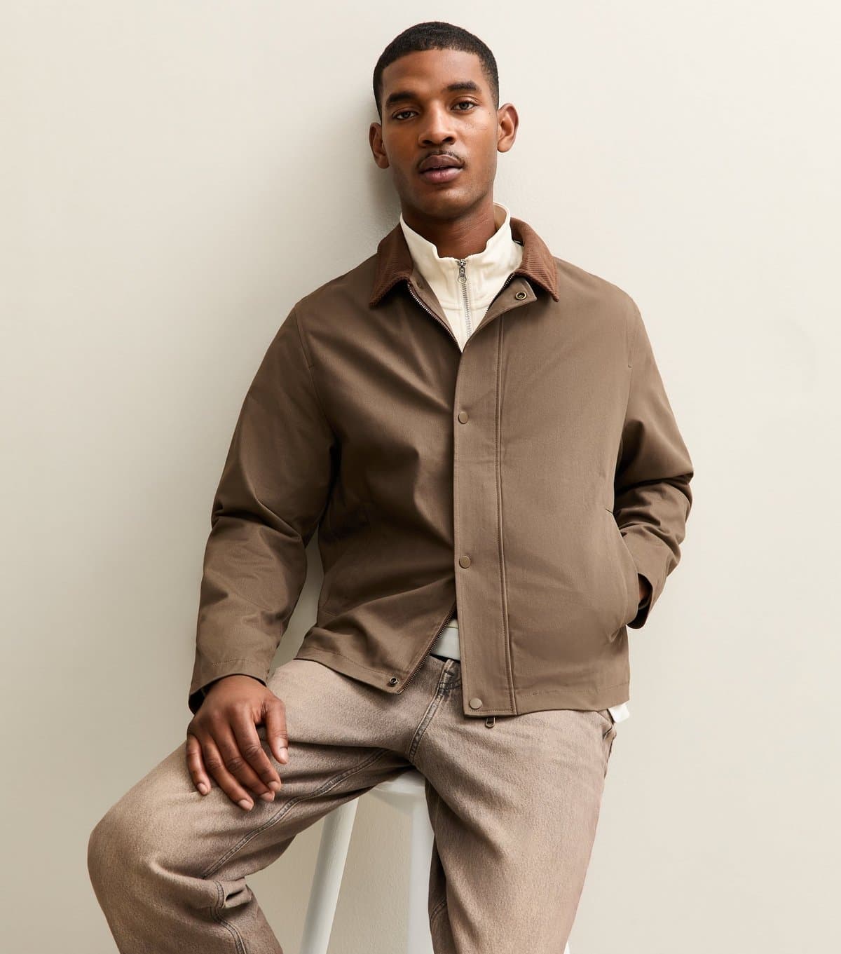 jack & jones Men's Mid Brown Regular Worker Jacket Jack & Jones New Look