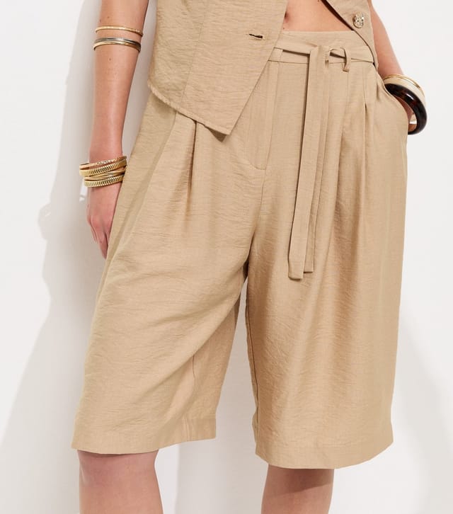 New Look Women's Camel Tie Waist Shorts New Look - 3
