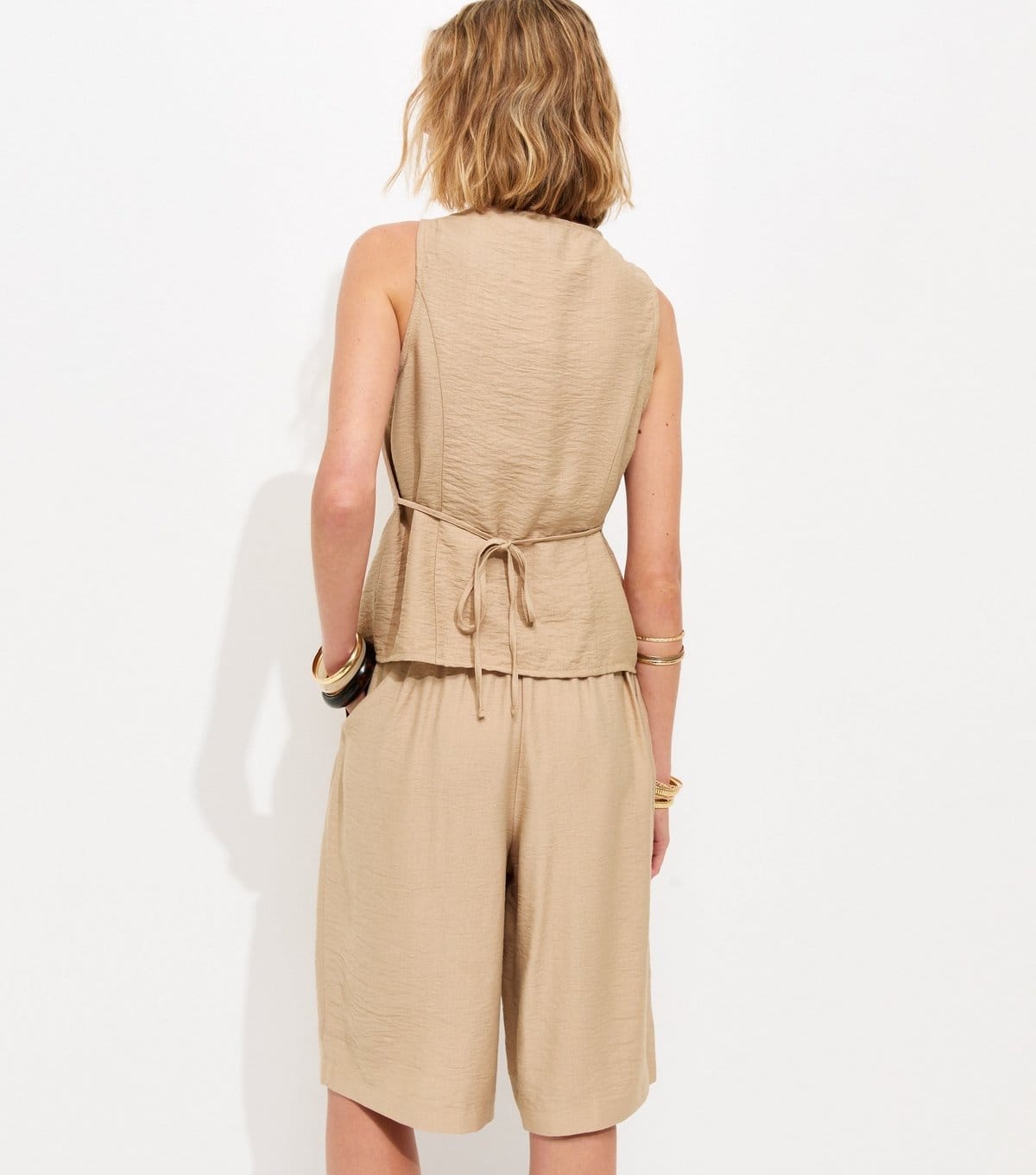 New Look Women's Camel Tie Waist Shorts New Look - 4