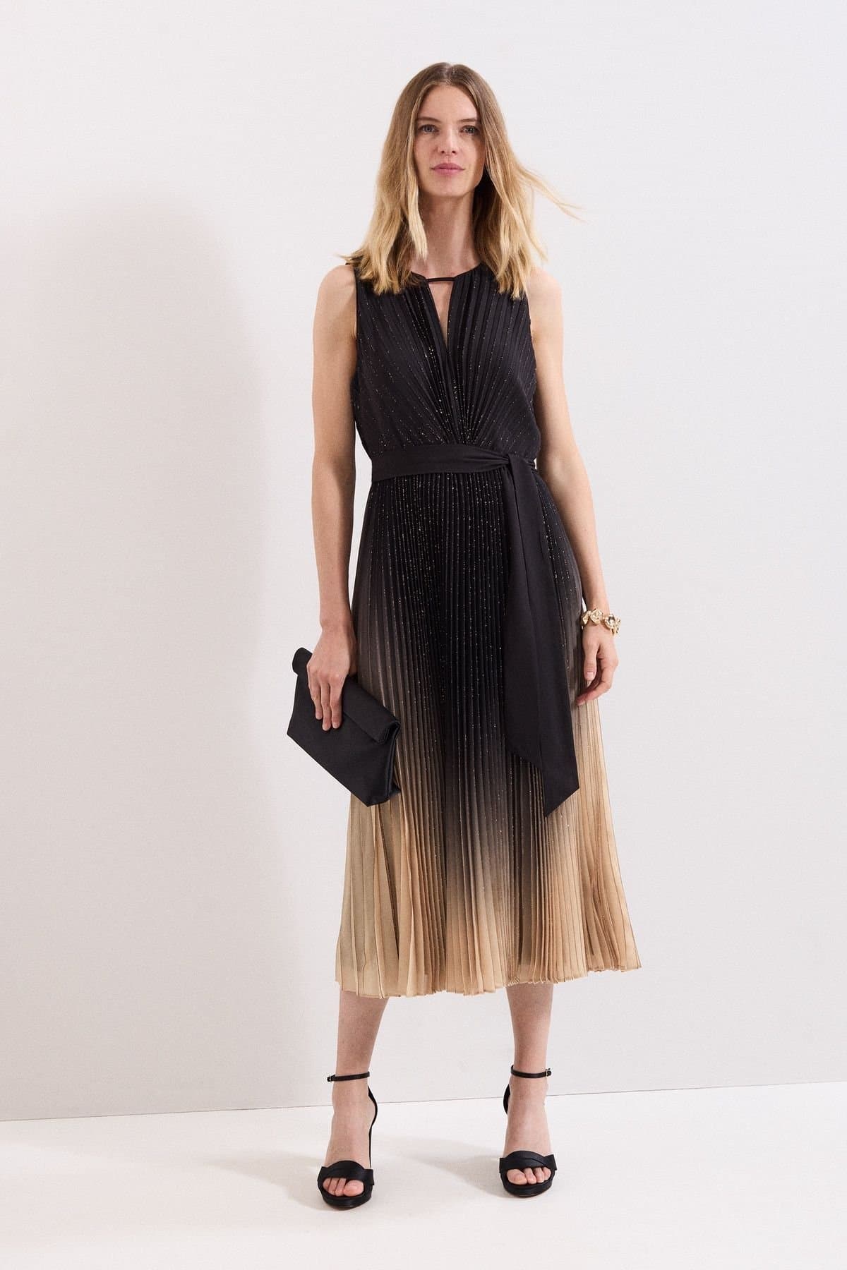 Phase Eight Phase Eight Women's Simara Ombre Glitter Midi Dress in Dusty Pink